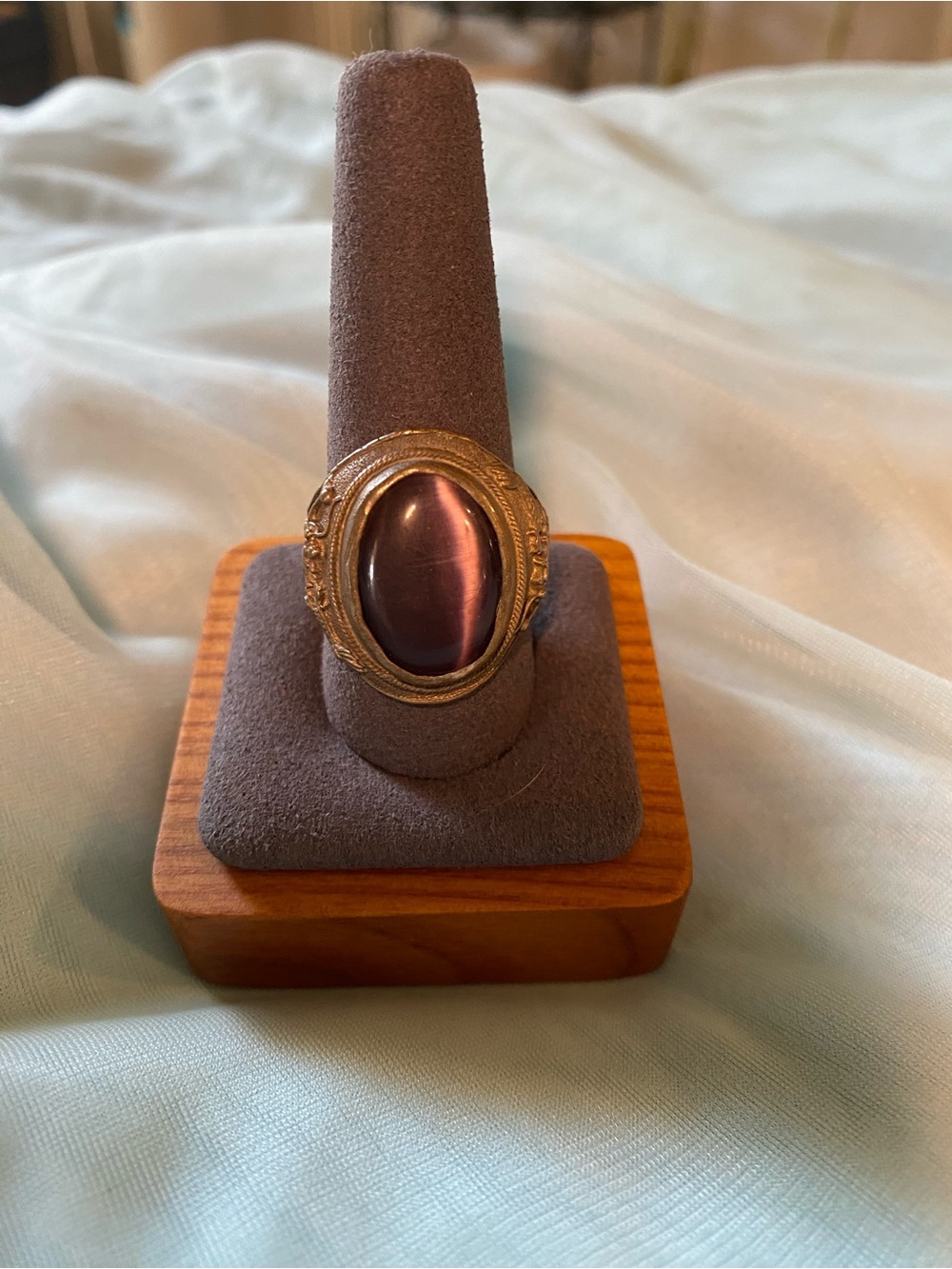 VINTAGE TIGERS EYE GENTELMANS RING - Picture 12 of 14